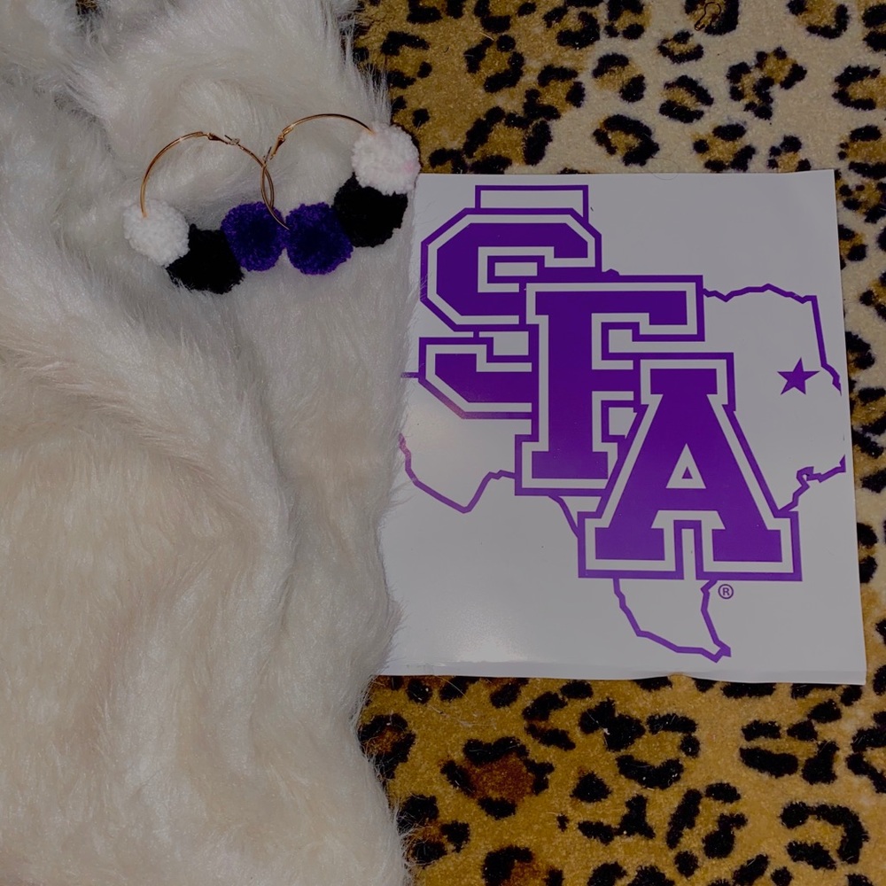 Homemade Pom Pom earrings